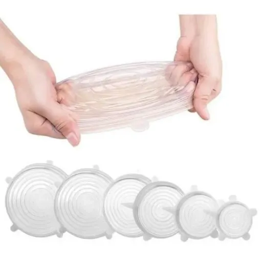 درپوش سیلیکونی محافظ غذا 6 سایز مختلف(6 تکه) رنگ سبز