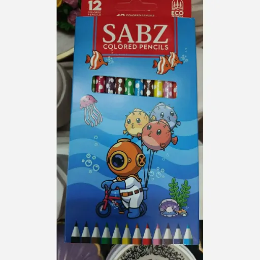 مداد رنگی 12 رنگ برند سبز 