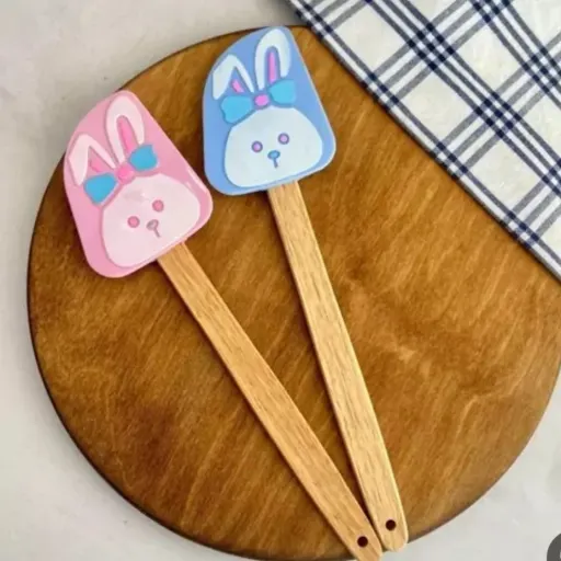 کفگیر لیسک سیلیکونی نسوز با رنگ بندی طول 30cm رنگ سبز آدامسی