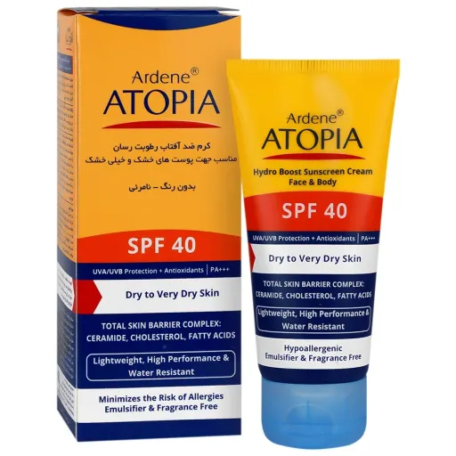 کرم ضد آفتاب SPF40 مناسب پوست خشک آردن آتوپیا