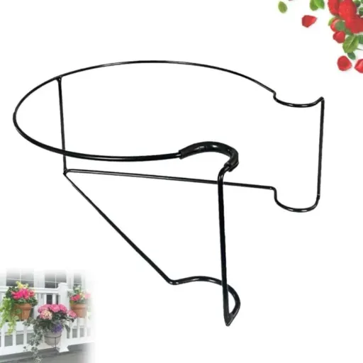 پایه گلدان فلزی آویز نرده ای نگهدارنده گل و گیاه رونده(نرده آویز فلزی گلدان دلوروکس)