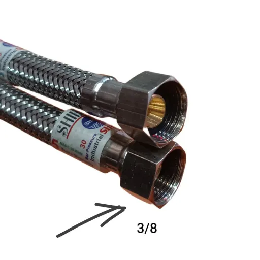 شلنگ تکپایه پیسوار 3.8 در m10 استیل 2 عددی ریزبافت