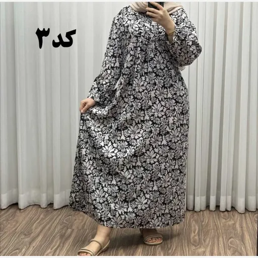 پیراهن سایزبزرگ نخی فری سایز تا 52 هندی کد 1498 گزینه ها کد-2