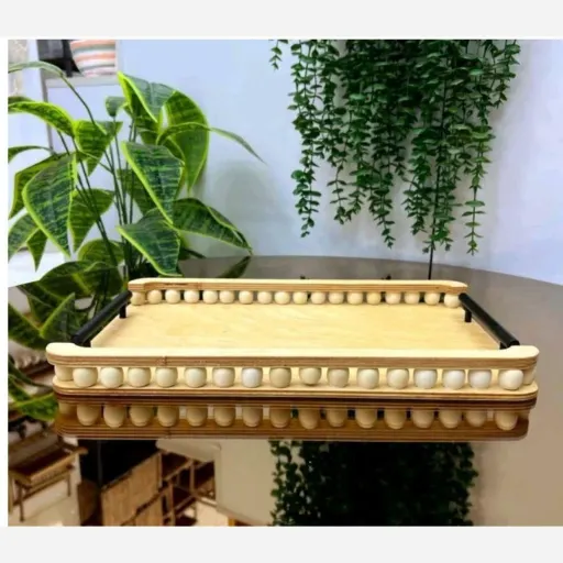 سینی چوبی مهره دار طرح مستطیل 