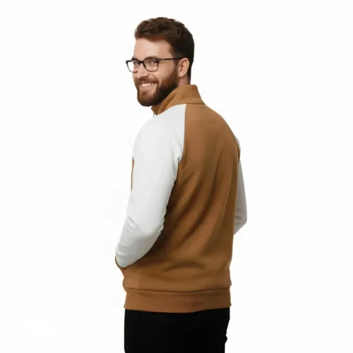 سویشرت مردانه مدل real کد 8754 سایز سفید - قهوه ای - XXL