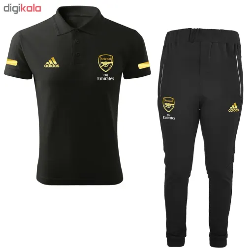 ست پولوشرت و شلوار ورزشی مردانه طرح آرسنال کد RS2021 سایز مشکی - XXL