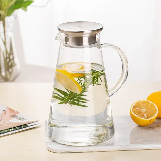 پارچ پیرکس مدل ساده برند Deli گنجایش 1.8 لیتر دربدار
