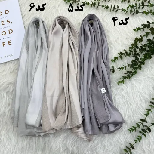 شال حریر ساتن راه راه قواره بزرگ 180x70 زنانه روزمره بدون سر خوردن و چروک گزینه ها کد-9