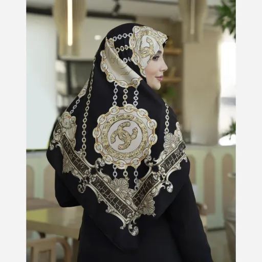 روسری ابریشم توییل تاج حلقه