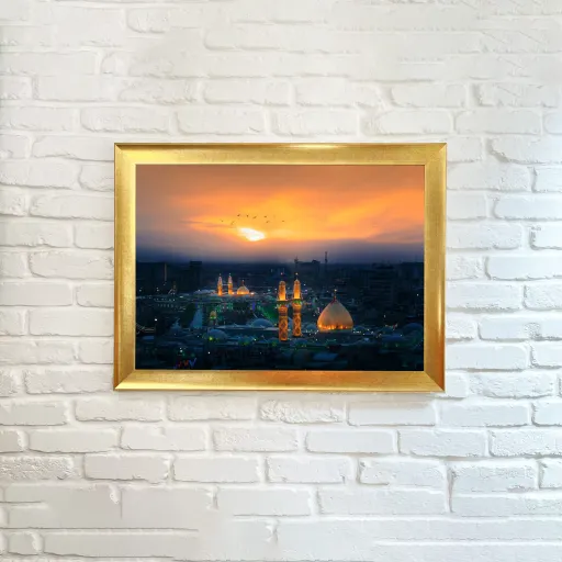 "تابلو غروب بین‌الحرمین - در چهار سایز محبوب سایز سایز ۲ (40*60 سانتی متر)