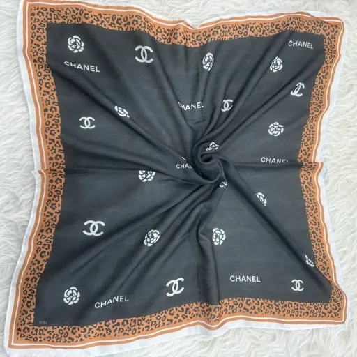 مینی اسکارف شنل کد 1353 نخی سایز 74x74 پرز نده و سر نخورد گزینه ها مشکی