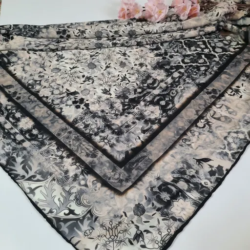 روسری قواره 130 کرپ حریر سیمارو کد P3404