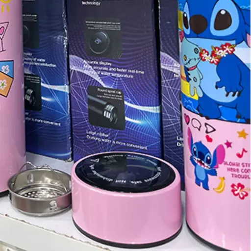فلاسک هوشمند دیجیتال (Smart Cup) فانتزی طرح استیچ 500 میلیلیتر (پسکرایه)