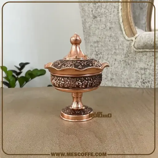 خرید قندان مسی زنجان(مدل گل یاس/برند فضلی/کد2060)