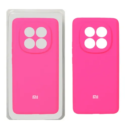 قاب سیلیکونی اورجینال پاک کنی درجه یک شیائومی مدل Xiaomi Redmi Note 14 Pro Plus 5G (پک اصلی) رنگ صورتی فانتزی