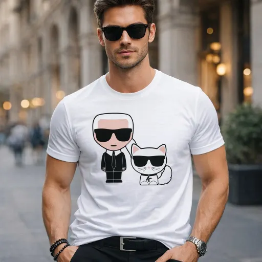 برچسب حرارتی طرح کارل لاگرفلد 2عددی Karl Lagerfeld کد1