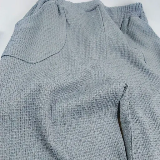 شلوار زنانه گاباما مدل نیم بگ پارچه حصیری ضخیم فری سایز گزینه ها کرم | سایز free size