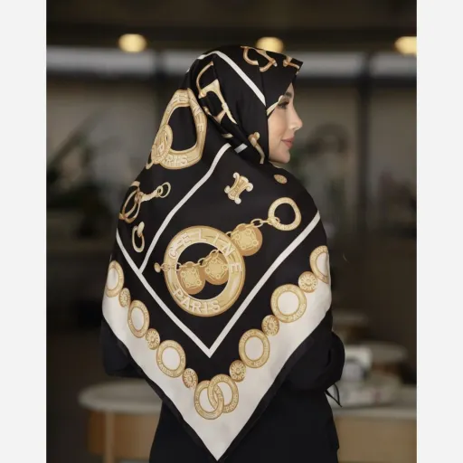 روسری ابریشم توییل حلقه سیلین