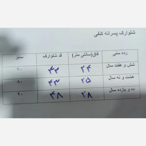 شلوارک پسرانه جیبدار کنفی سایز 90