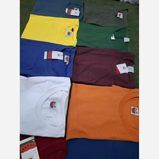 تیشرت نخی مردانه مارک هندوانه تیشرت مردانه سایز 2ایکس تا 5 ایکس مارک هندوانه بلوز نخی مردانه تیشرت ساده نخی آستین کوتاه  سایز و رنگ 2XLتوسی تیره