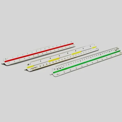 خط کش اشل (مهندسی) شیار دار  مهندسی  فابل 6 مقیاس