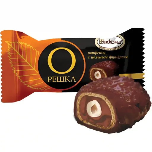 ویفر اورشکا آکوند با مغز کرم شکلاتی و فندق کامل Akkond Oreshka وزن 500 گرم
