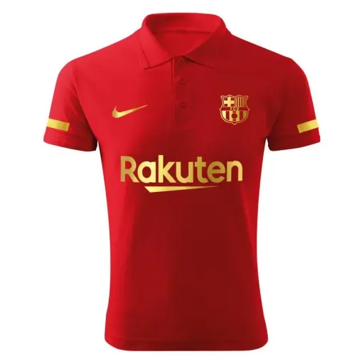 پولوشرت مردانه طرح بارسلونا مدل R1804 سایز قرمز - XL