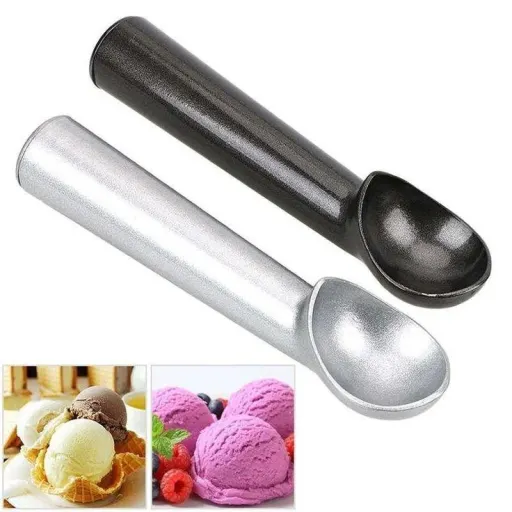 ابزار تزیین کیک به گز مدل اسکوپ جیوه ای رنگ نقره ای