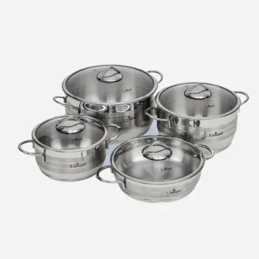 سرویس قابلمه یونیک unique استیل 8 پارچه UN-9900