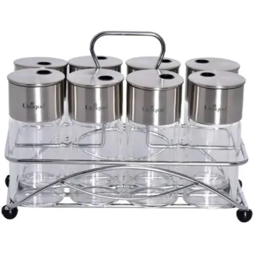 سرویس ادویه یونیک unique استیل 8 عددی  UN-1624