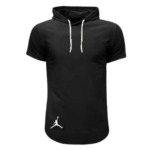 تی شرت کلاه دار مردانه مدل bl4406 سایز مشکی - XXL