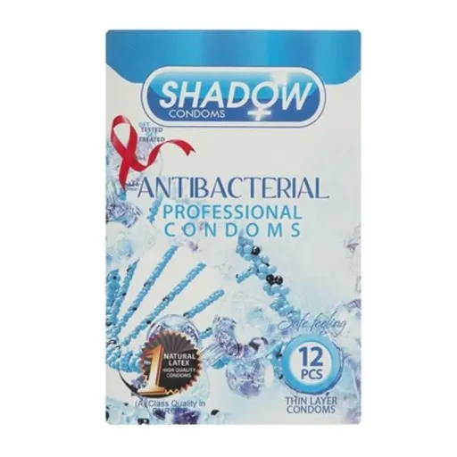 کاندوم آنتی باکتریال شادو SHADOW ANTIBACTERIAL بسته 12 عددی