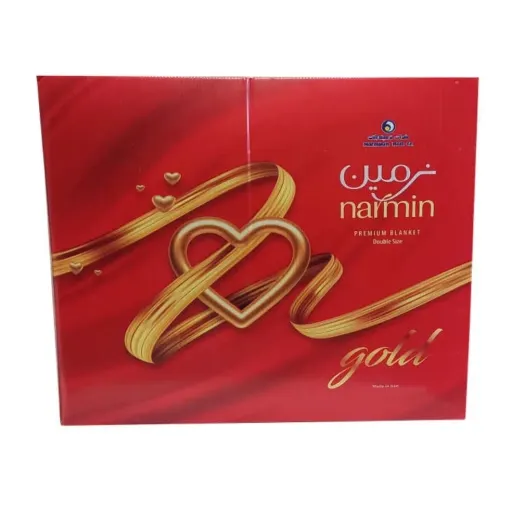 پتو نرمین طلایی دونفره gold اورجینال درجه یک رنگ مسی