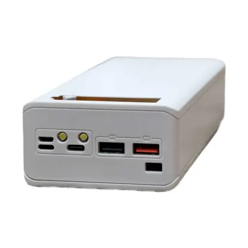 کیس و ماژول پاوربانک 18650 فنری 50 هزار 18 وات نمایشگر دار | رنگ سفید