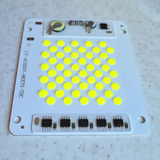 چیپ ال ای دی 50 وات ال وای ماژول دی او بی پرژکتوری پفکی رنگ سفید مهتابی chip led 50w ly