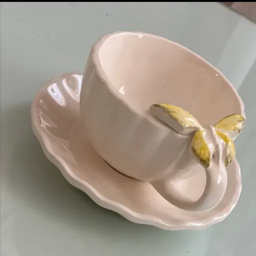 سرویس چای خوری سرامیکی فنجان نعلبکی سینی و قندان ست(پرداخت پست درب منزل)