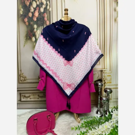 روسری نخ کاستوم خالدار روبینه