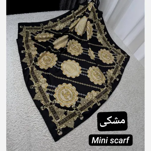 مینی اسکارف توییل تاج حلقه شنل(دورنگ) رنگ مشکی