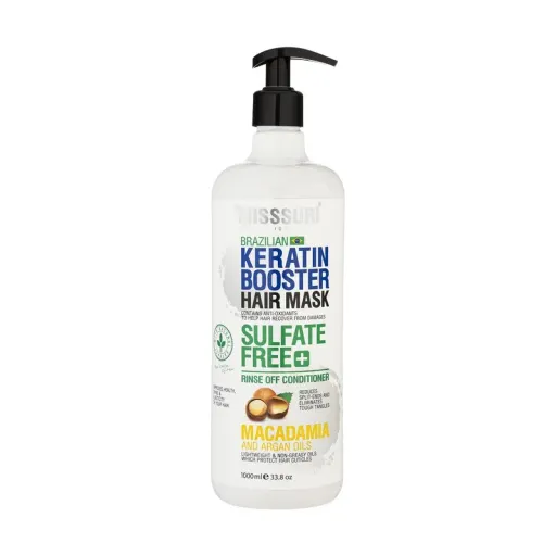 ماسک مو میسوری مدل KERATIN BOOSTER مناسب برای موهای خشک حجم 1000 میلی لیتر به همراه ماسک مو میسوری مدل زیتون مناسب برای