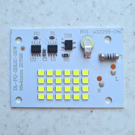 چیپ ال ای دی 20 وات بلالی ماژول دی او بی پرژکتوری رنگ سفید مهتابی برند ms chip led 20w چیپ پرژکتوری