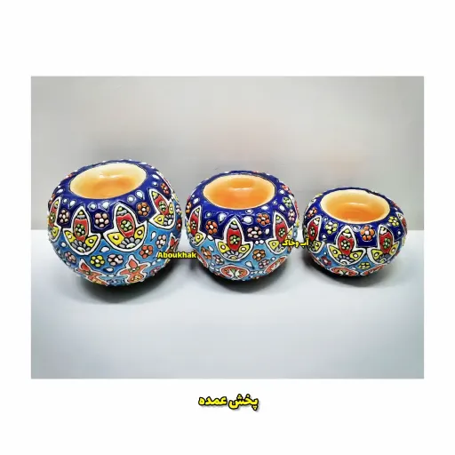 جاشمعی توپی سه تایی سفال میناکاری