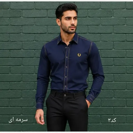 پیراهن مردانه بنگال کشی اندامی آستین بلند در رنگبندی متنوع رنگ و سایز کد1 XXL
