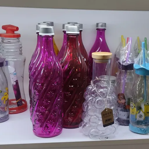 بطری آب شیشه ای رنگی 