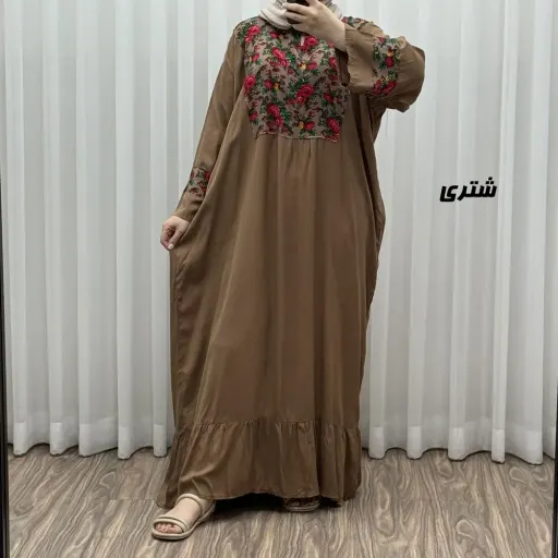 پیراهن نخی زنانه مدل پرنس پانچی فری سایز مناسب تا سایز 50 گزینه ها مشکی