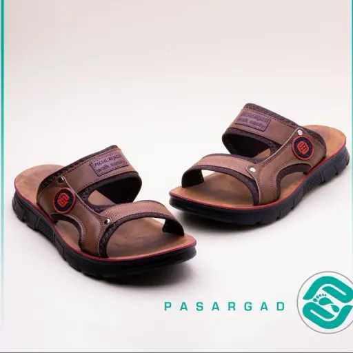 صندل مردانه طبی زیره تزریق نرم و سبک آستردار مدل ماریو خیلی با دوام با ارسال رایگان سایز و رنگ عسلی45