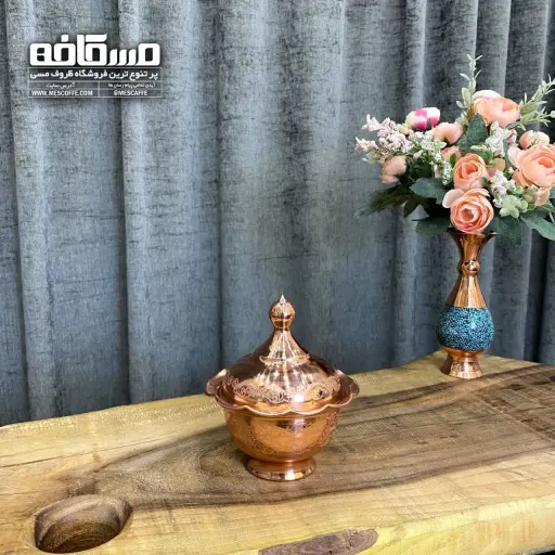 قندان بدون پایه مسی نانو(طرح دار/کد 044)