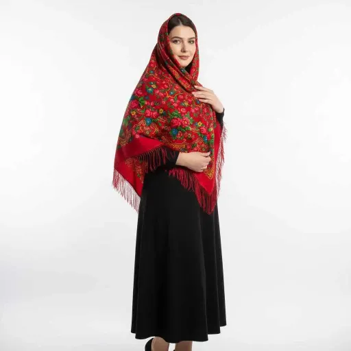 روسری ترکمن اصل پشمی ضخیم زنانه کد 1426 مناسب پاییز و زمستان