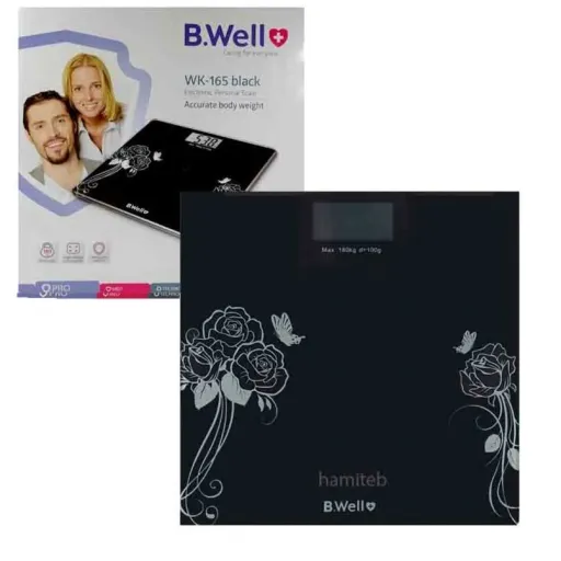 ترازو دیجیتالی بی ول  B.well WK-165 دوسال گارانتی    رنگ مشکی
