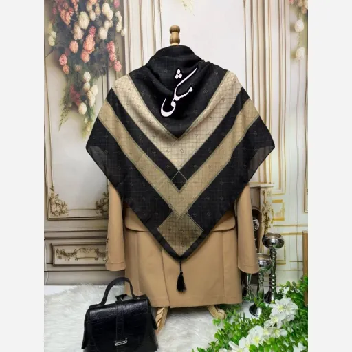 روسری نخ کاستوم زنجیرگوچی رنگ مشکی