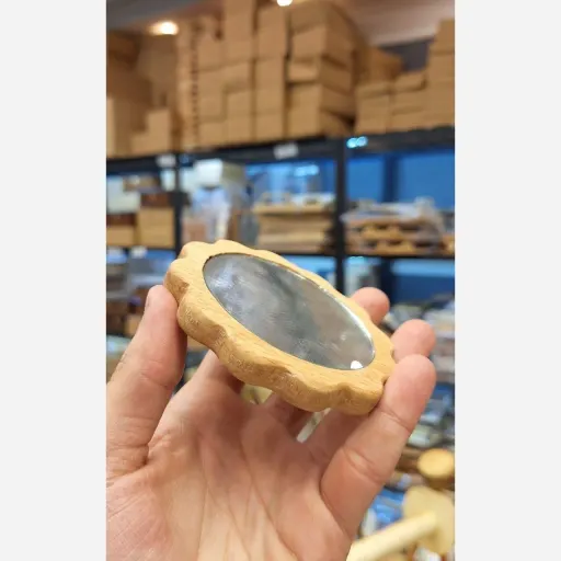 آینه چوبی طرح گل